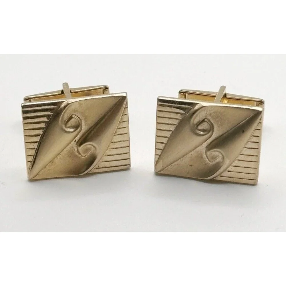Pioneer Art‎ Nouveau Style Goldtone Cufflinks